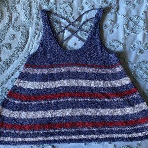 Cute back tank top woven